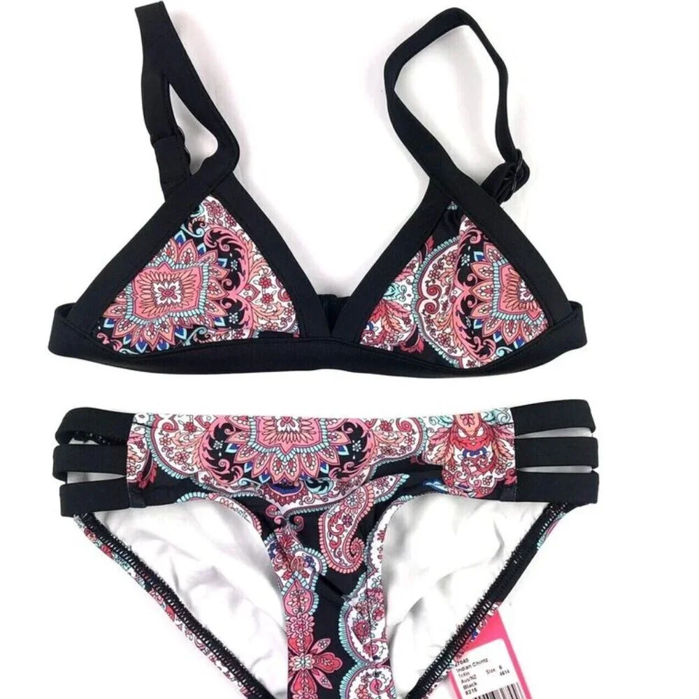 Seafolly Girl’s Triangle Bikini Top and Swimsuit Bottom, Set, Size 6